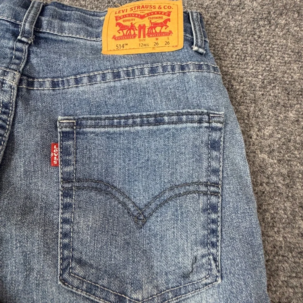 Levis 514 Straight Fit Jeans Boys Size 12 Reg Blue Denim 26x26 Medium Wash
